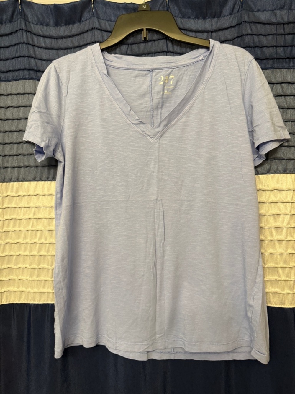 Maurices Light Blue V-Neck Short Sleeve Tee